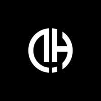 dh monogram logotyp cirkel band stil formgivningsmall vektor