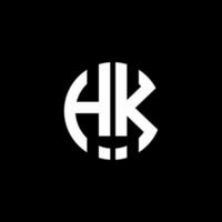 HK Monogramm Logo Kreis Band Stil Designvorlage vektor