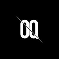 oq-Logo-Monogramm mit Slash-Design-Vorlage vektor