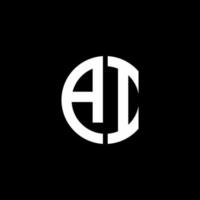 ai Monogramm Logo Kreis Band Stil Designvorlage vektor