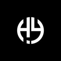 hy monogram logotyp cirkel band stil formgivningsmall vektor