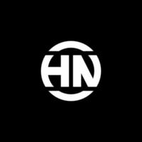 hn-Logo-Monogramm isoliert auf Kreiselement-Designvorlage vektor