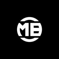 mb-Logo-Monogramm isoliert auf Kreiselement-Designvorlage vektor