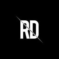 rd-Logo-Monogramm mit Slash-Design-Vorlage vektor