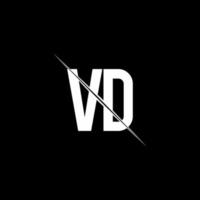 vd -logotypmonogram med snedstreckad designmall vektor