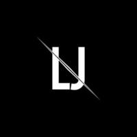 lj -logotypmonogram med formmall för snedstreck vektor