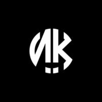 nk Monogramm Logo Kreis Band Stil Designvorlage vektor