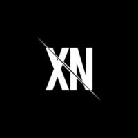 xn -logotypmonogram med snedstreckad designmall vektor