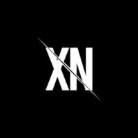 xn-Logo-Monogramm mit Slash-Design-Vorlage vektor