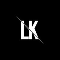 lk-Logo-Monogramm mit Slash-Design-Vorlage vektor