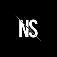 ns-Logo-Monogramm mit Slash-Design-Vorlage vektor