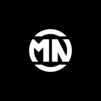 mn logotyp monogram isolerad på cirkel element designmall vektor