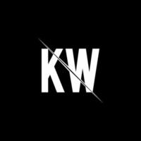 kw logotyp monogram med sned stil stil formgivningsmall vektor