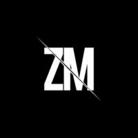 zm-Logo-Monogramm mit Slash-Design-Vorlage vektor