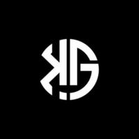 kg monogram logotyp cirkel band stil formgivningsmall vektor