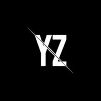 yz-Logo-Monogramm mit Slash-Design-Vorlage vektor