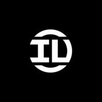 iu-Logo-Monogramm isoliert auf Kreiselement-Designvorlage vektor