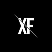 xf-Logo-Monogramm mit Slash-Design-Vorlage vektor