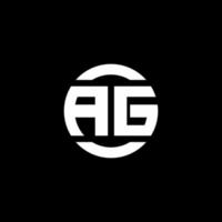 ag-Logo-Monogramm isoliert auf Kreiselement-Designvorlage vektor