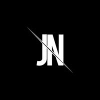 jn-Logo-Monogramm mit Slash-Design-Vorlage vektor