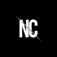 nc-Logo-Monogramm mit Slash-Design-Vorlage vektor