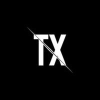 tx-Logo-Monogramm mit Slash-Design-Vorlage vektor