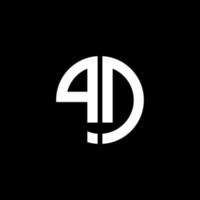 Pd Monogramm Logo Kreis Band Stil Designvorlage vektor