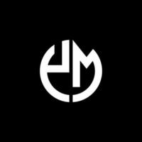 ym Monogramm Logo Kreis Band Stil Designvorlage vektor