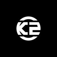 kz-Logo-Monogramm isoliert auf Kreiselement-Designvorlage vektor