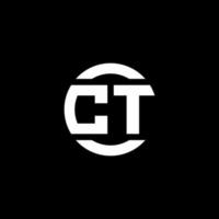 ct-Logo-Monogramm isoliert auf Kreiselement-Designvorlage vektor