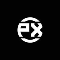 px-Logo-Monogramm isoliert auf Kreiselement-Designvorlage vektor