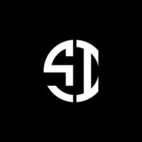 si monogram logotyp cirkel band stil formgivningsmall vektor