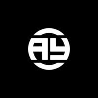 ay-Logo-Monogramm isoliert auf Kreiselement-Designvorlage vektor