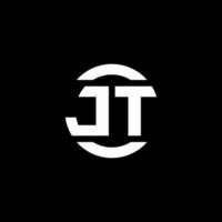 jt-Logo-Monogramm isoliert auf Kreiselement-Designvorlage vektor