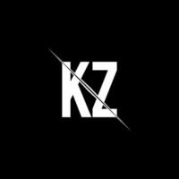 kz logotypmonogram med snedstreckad designmall vektor