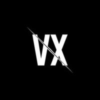 vx-Logo-Monogramm mit Slash-Design-Vorlage vektor