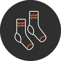 Paar von Socken Blau gefüllt Symbol vektor