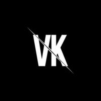 vk-Logo-Monogramm mit Slash-Design-Vorlage vektor