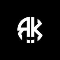 rk Monogramm Logo Kreis Band Stil Designvorlage vektor