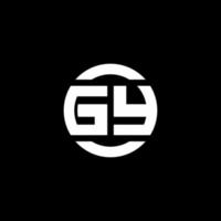 gy-Logo-Monogramm isoliert auf Kreiselement-Designvorlage vektor