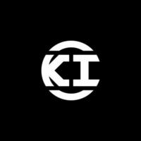 ki-Logo-Monogramm isoliert auf Kreiselement-Designvorlage vektor