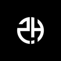 zh monogram logotyp cirkel band stil formgivningsmall vektor