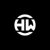 HW-Logo-Monogramm isoliert auf Kreiselement-Designvorlage vektor