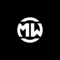mw-Logo-Monogramm isoliert auf Kreiselement-Designvorlage vektor