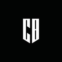 cb-Logo-Monogramm mit Emblem-Stil auf schwarzem Hintergrund isoliert vektor