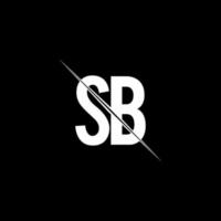 sb-Logo-Monogramm mit Slash-Design-Vorlage vektor