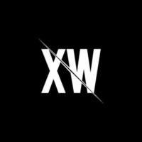 xw -logotypmonogram med formmall för snedstreck vektor