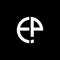 ep monogram logotyp cirkel band stil formgivningsmall vektor