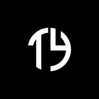 ty Monogramm Logo Kreis Band Stil Designvorlage vektor