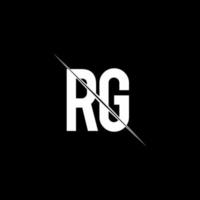 rg-Logo-Monogramm mit Slash-Design-Vorlage vektor